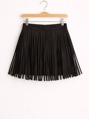 NWT BB Dakota Black Fringe Mini Skirt
